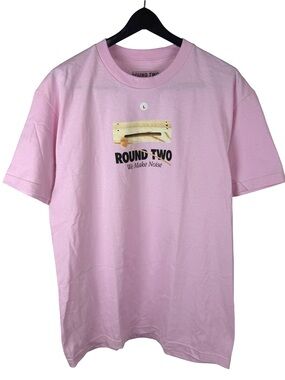 Mens Brand New Round Two Los Angeles Streetwear Pink Graphic Shirt Size L
